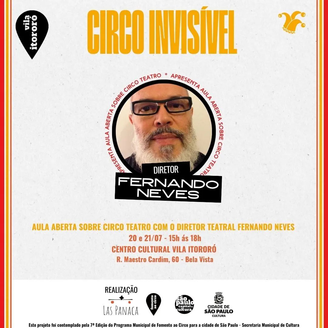 Aula aberta com Fernando Neves sobre circo-teatro e o melodrama no Brasil